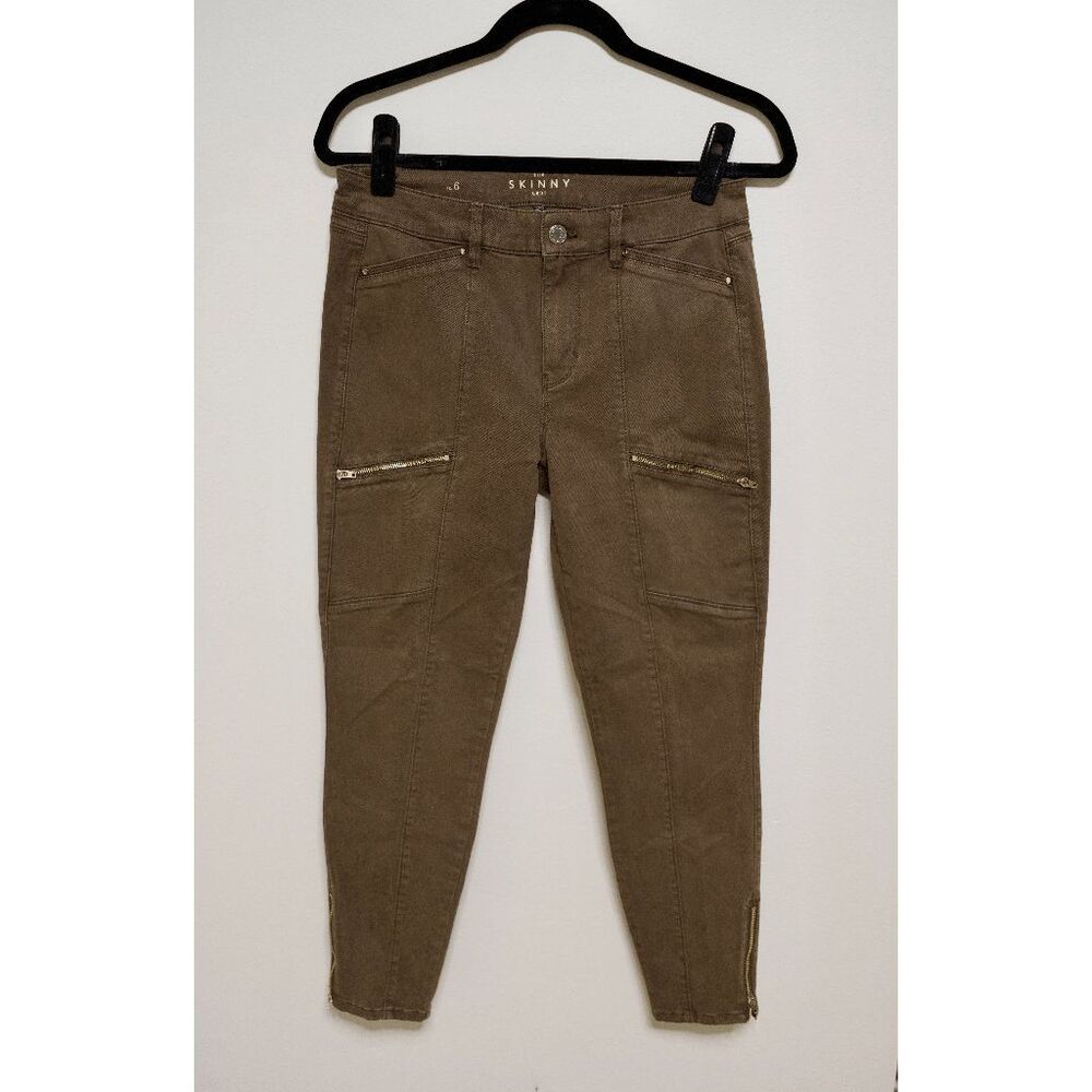 White House Black Market Skinny Crop Moto Pants – Size 6 ✨